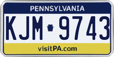 PA license plate KJM9743