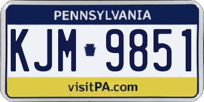 PA license plate KJM9851