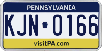 PA license plate KJN0166