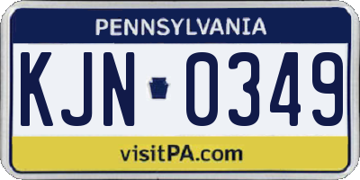 PA license plate KJN0349