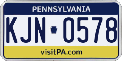 PA license plate KJN0578
