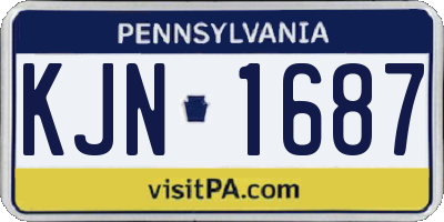 PA license plate KJN1687