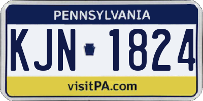 PA license plate KJN1824