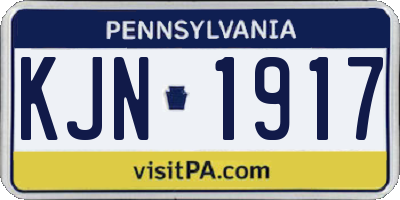 PA license plate KJN1917