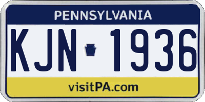 PA license plate KJN1936