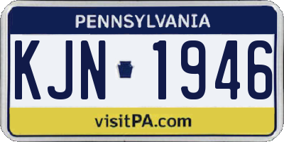 PA license plate KJN1946