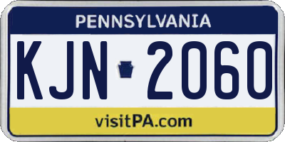 PA license plate KJN2060