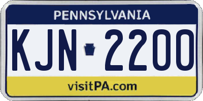 PA license plate KJN2200