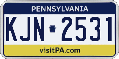 PA license plate KJN2531