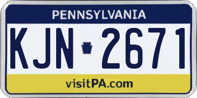 PA license plate KJN2671