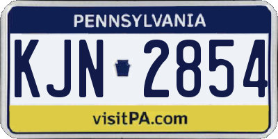 PA license plate KJN2854