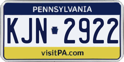 PA license plate KJN2922