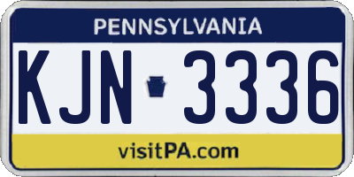 PA license plate KJN3336