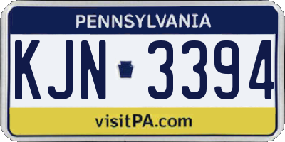 PA license plate KJN3394