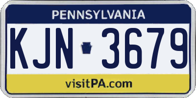 PA license plate KJN3679