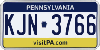 PA license plate KJN3766