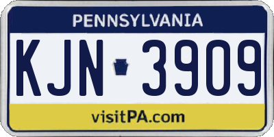 PA license plate KJN3909