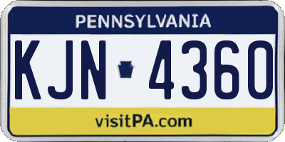 PA license plate KJN4360