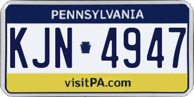 PA license plate KJN4947