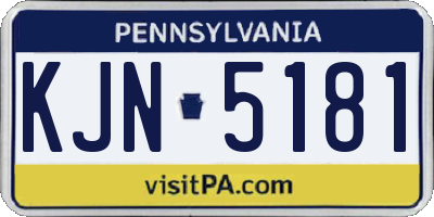 PA license plate KJN5181