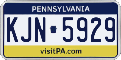 PA license plate KJN5929