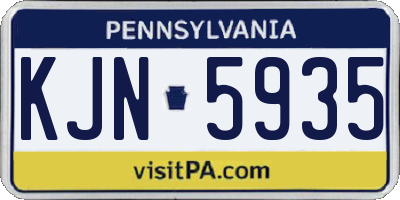 PA license plate KJN5935