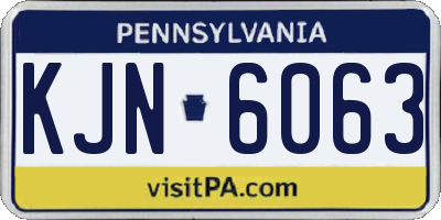PA license plate KJN6063