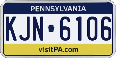 PA license plate KJN6106