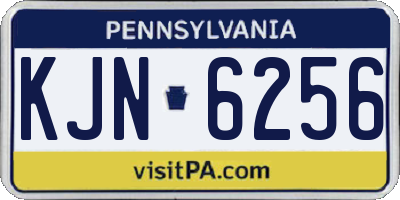 PA license plate KJN6256