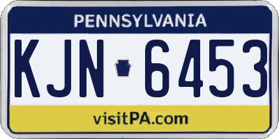 PA license plate KJN6453