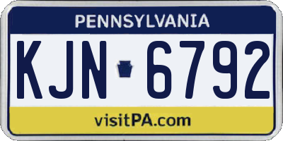 PA license plate KJN6792