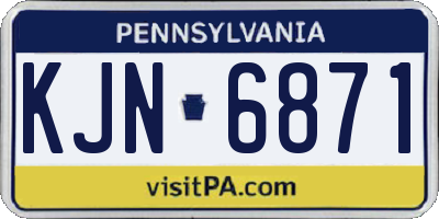 PA license plate KJN6871