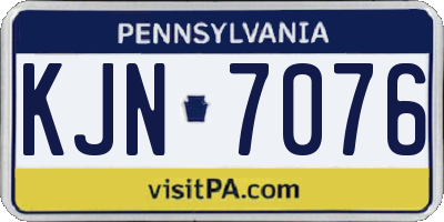 PA license plate KJN7076