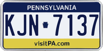 PA license plate KJN7137