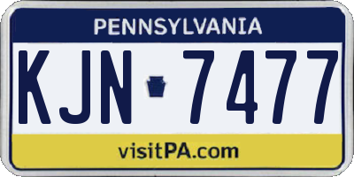 PA license plate KJN7477
