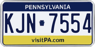 PA license plate KJN7554