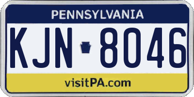 PA license plate KJN8046