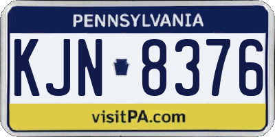 PA license plate KJN8376