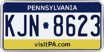 PA license plate KJN8623