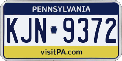 PA license plate KJN9372