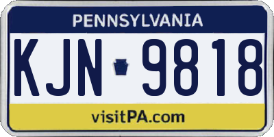 PA license plate KJN9818