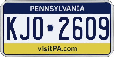 PA license plate KJO2609