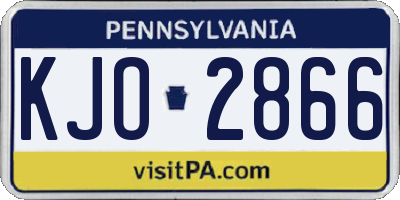 PA license plate KJO2866