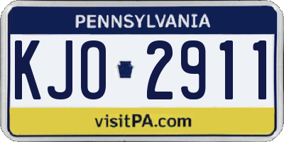PA license plate KJO2911