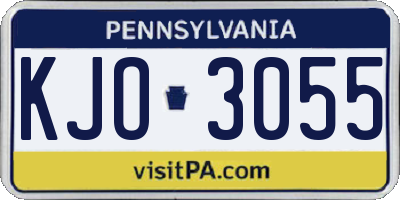 PA license plate KJO3055