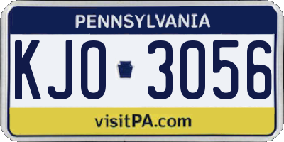 PA license plate KJO3056