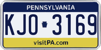 PA license plate KJO3169