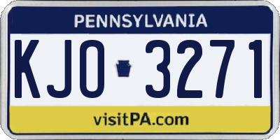 PA license plate KJO3271