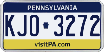 PA license plate KJO3272