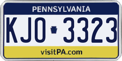 PA license plate KJO3323
